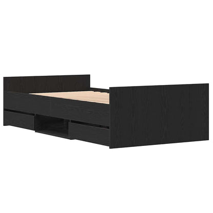 Struttura del letto Rovere nero 100 x 200 cm Legno multistrato