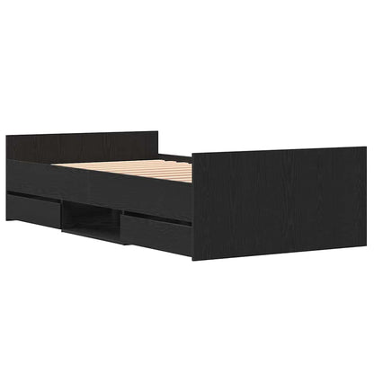 Struttura del letto Rovere nero 90 x 190 cm Legno multistrato
