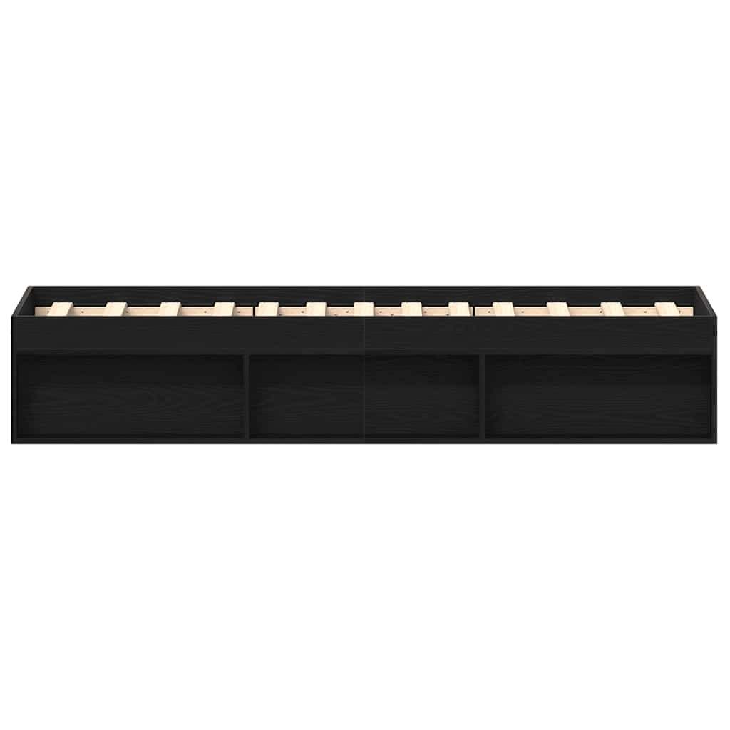 Giroletto senza Materasso Rovere Nero 100x200 cm in Truciolato - homemem39