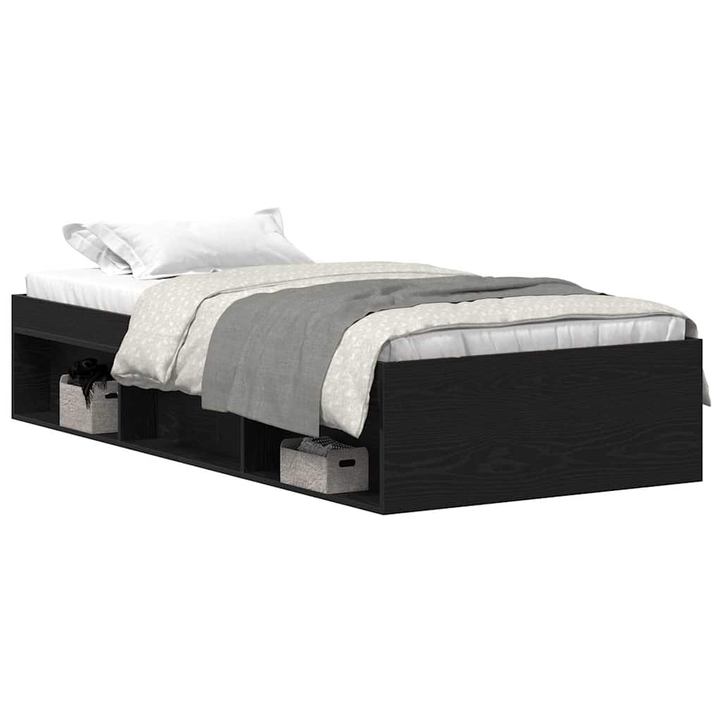 Giroletto senza Materasso Rovere Nero 90x190cm in Truciolato | homemem39