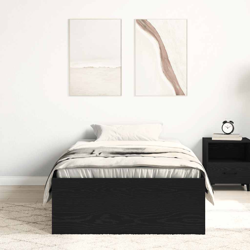 Giroletto senza Materasso Rovere Nero 90x190cm in Truciolato | homemem39