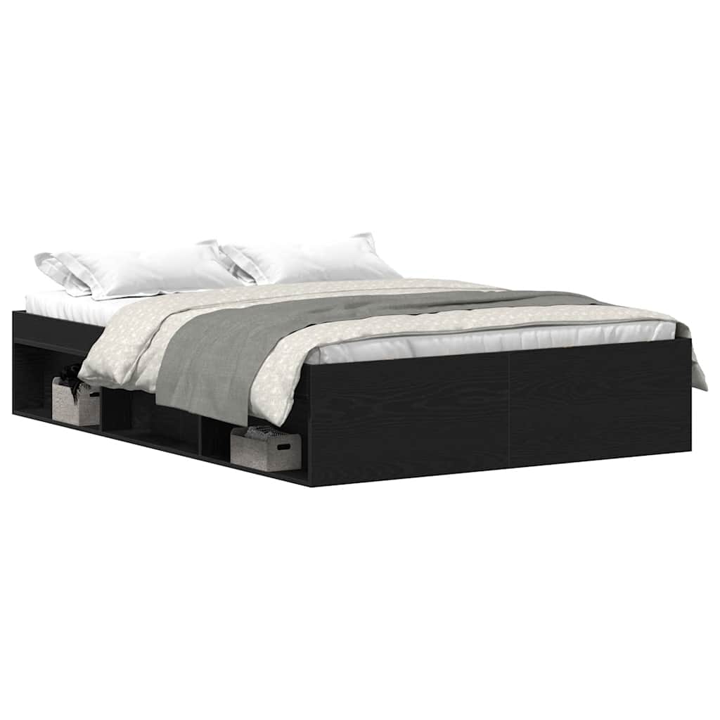 Giroletto senza Materasso Rovere Nero 140x200 cm Truciolato | homemem39