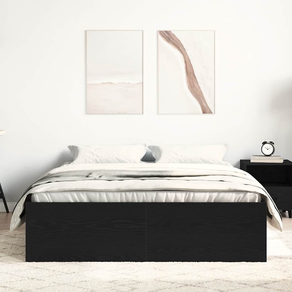 Giroletto senza Materasso Rovere Nero 140x200 cm Truciolato | homemem39