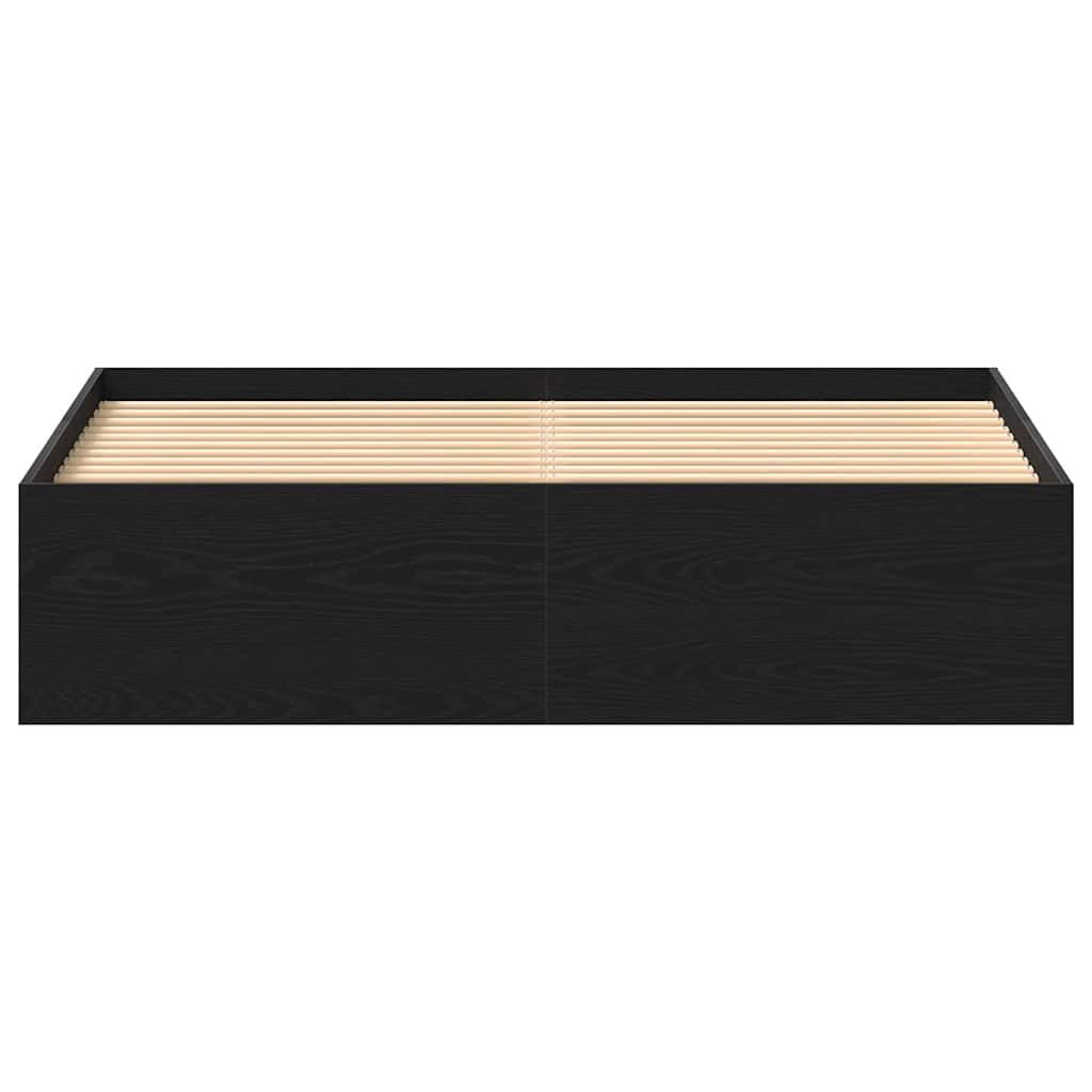 Giroletto senza Materasso Rovere Nero 160x200 cm Truciolato