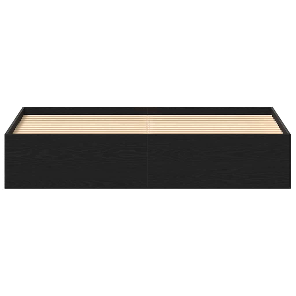 Giroletto senza Materasso Rovere Nero 200x200 cm Truciolato | homemem39