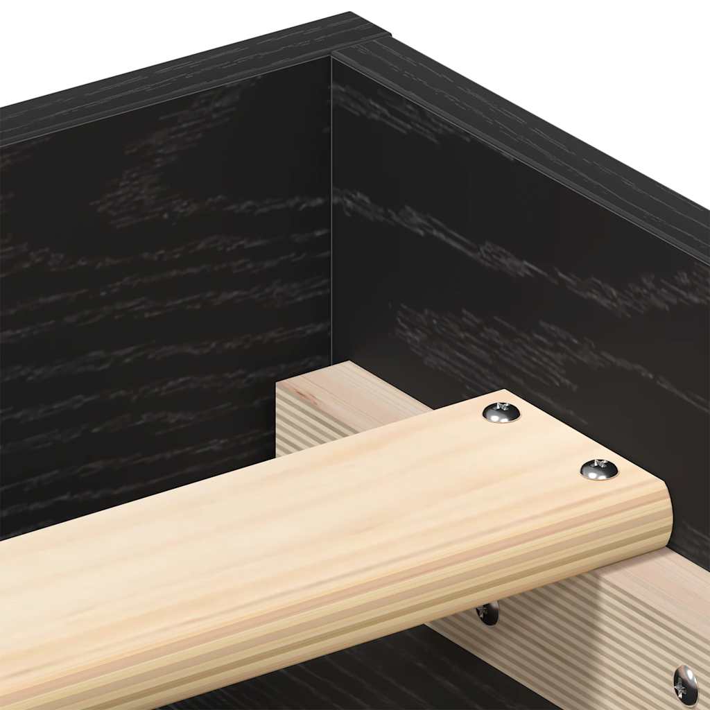 Giroletto senza Materasso Rovere Nero 200x200 cm Truciolato | homemem39