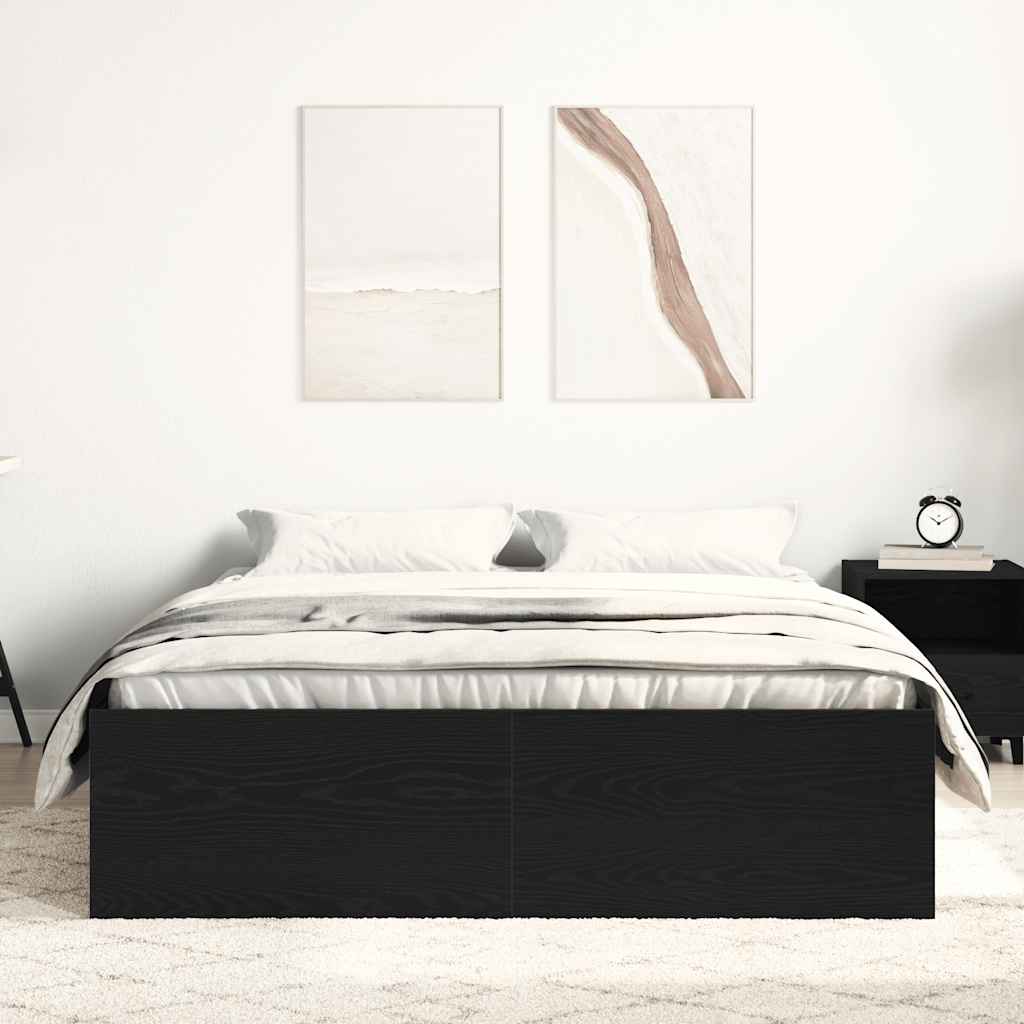 Giroletto senza Materasso Rovere Nero 120x190 cm Truciolato | homemem39