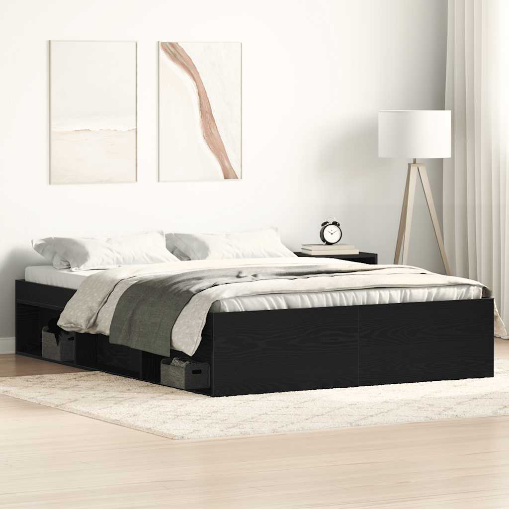 Giroletto senza Materasso Rovere Nero 120x190 cm Truciolato