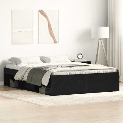 Giroletto senza Materasso Rovere Nero 120x190 cm Truciolato