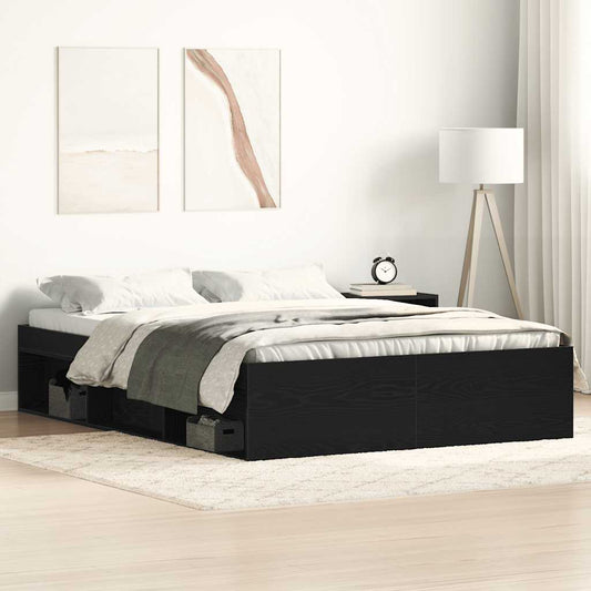Giroletto senza Materasso Rovere Nero 120x190 cm Truciolato