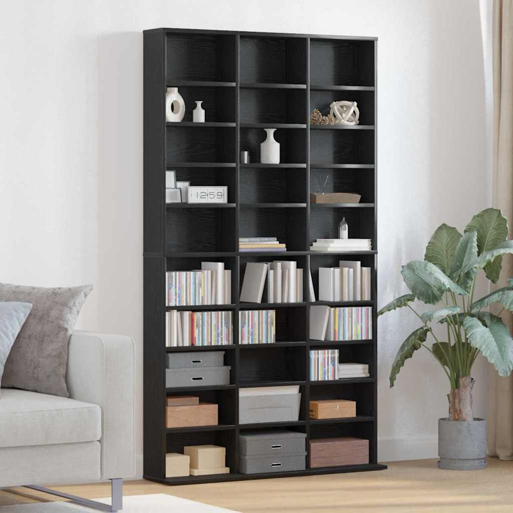 Mobile per CD Rovere Nero 101 x 23 x 177,5 cm Legno multistrato