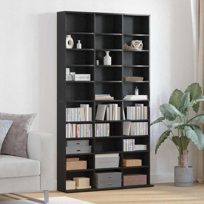 Mobile per CD Rovere Nero 101 x 23 x 177,5 cm Legno multistrato
