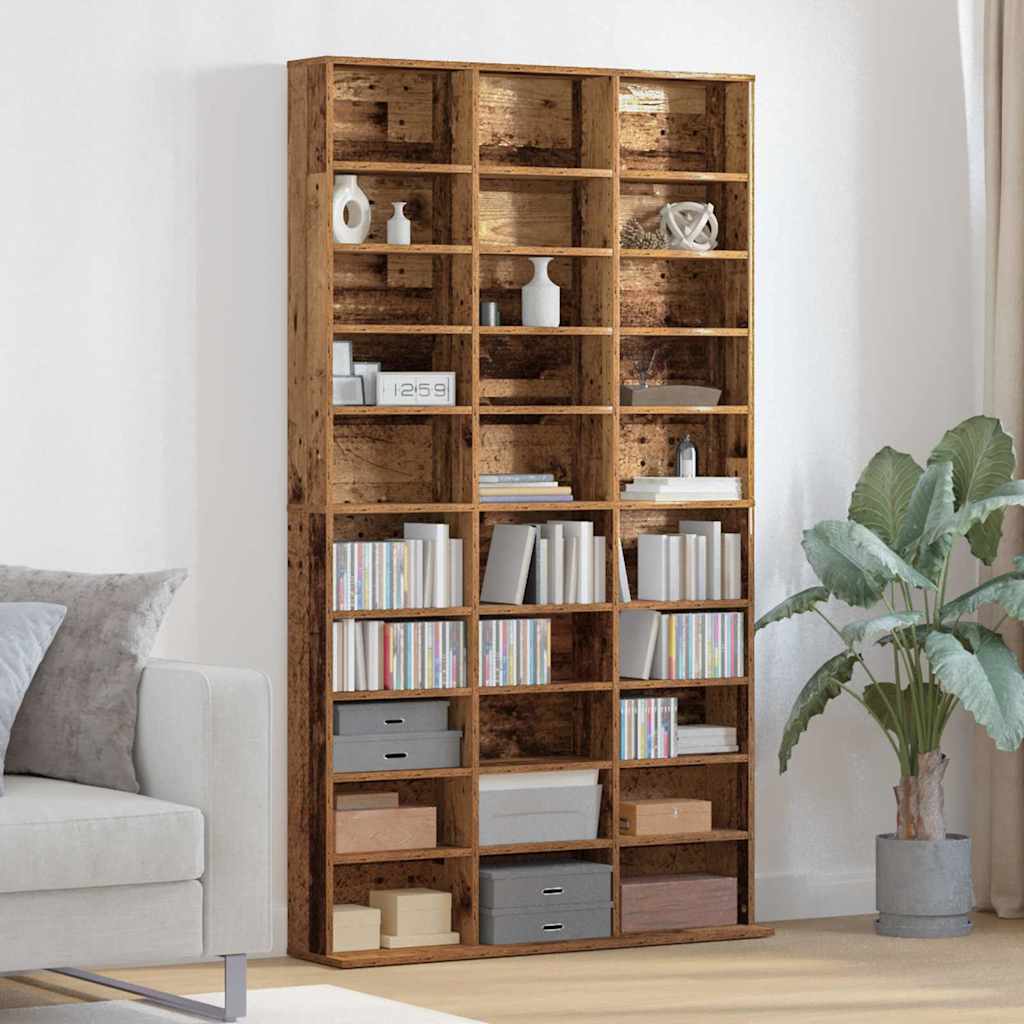 Mobile per CD con lo scaffale Legno vecchio 101 x 23 x 177,5 cm | homemem39