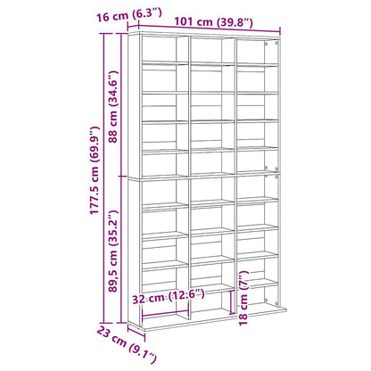 Mobile per CD con lo scaffale Legno vecchio 101 x 23 x 177,5 cm | homemem39