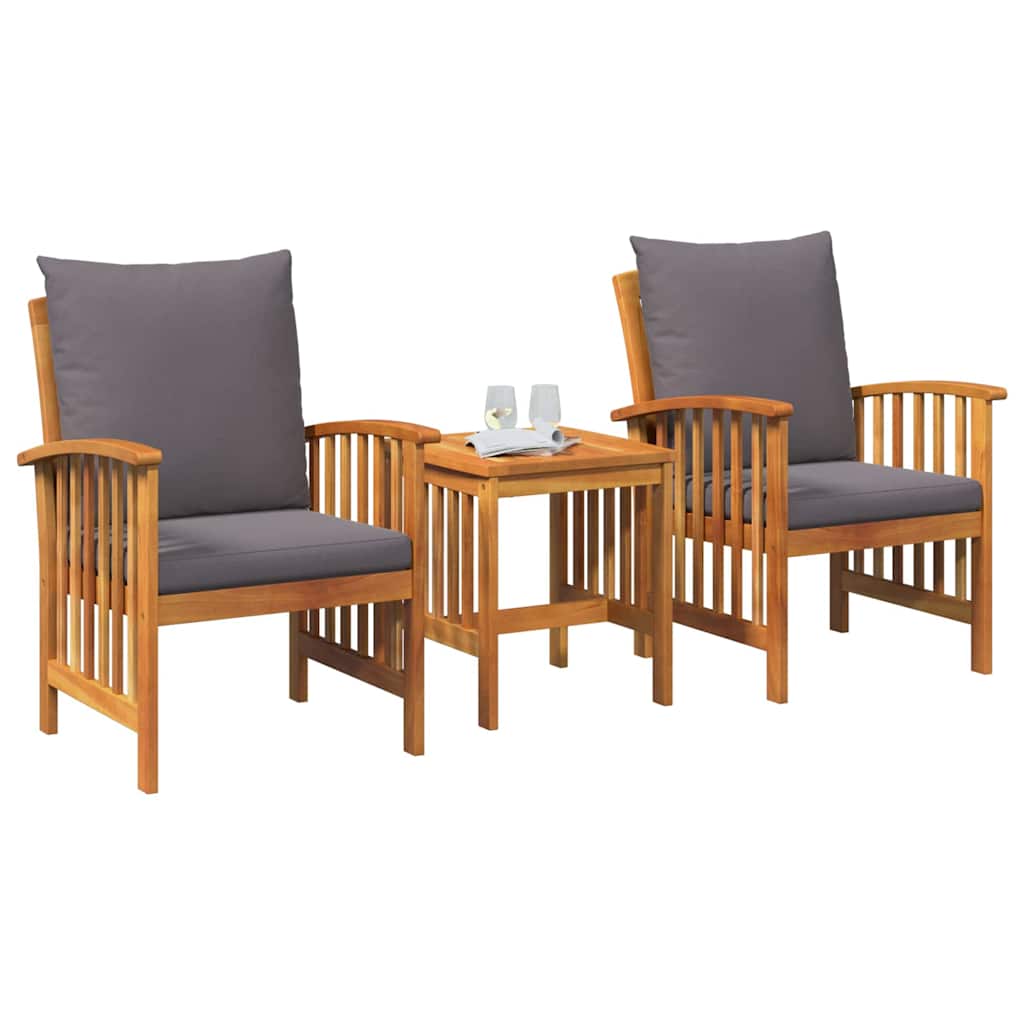 Set Divano da Giardino con cuscino 3 pcs Olio Naturale
