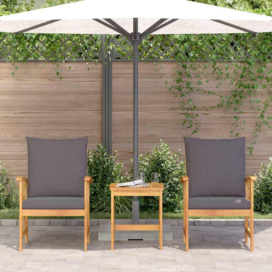Set Divano da Giardino 3 pcs Marrone legno massello di acacia