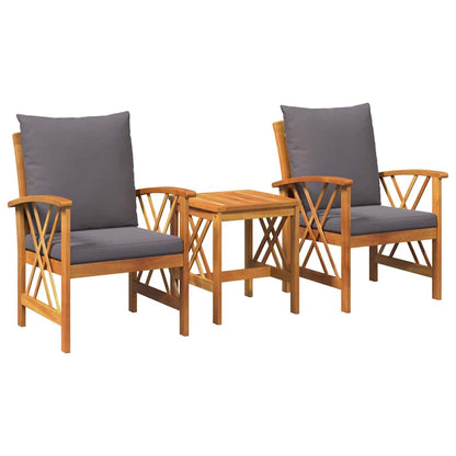 Set Divano da Giardino 3 pcs Marrone legno massello di acacia