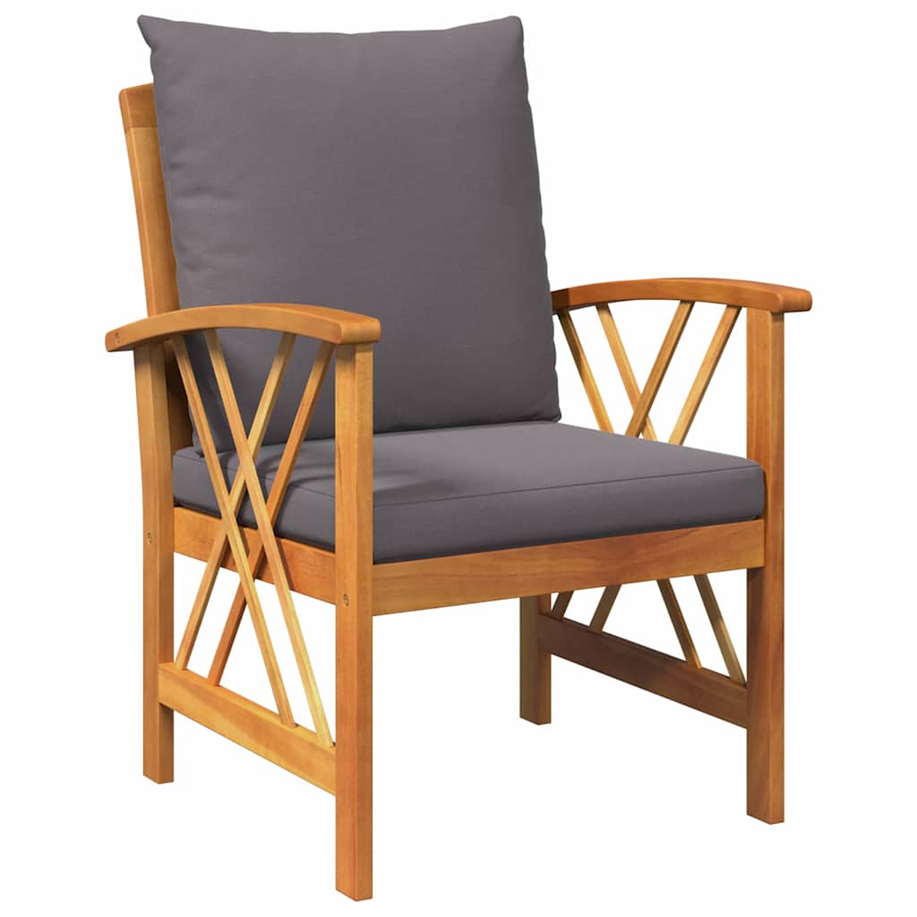 Set Divano da Giardino 3 pcs Marrone legno massello di acacia