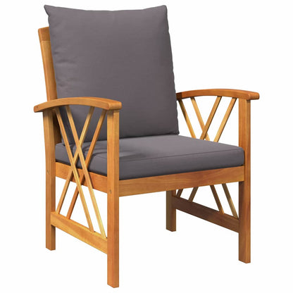 Set Divano da Giardino 3 pcs Marrone legno massello di acacia