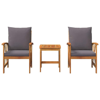 Set Divano da Giardino 3 pcs Marrone legno massello di acacia