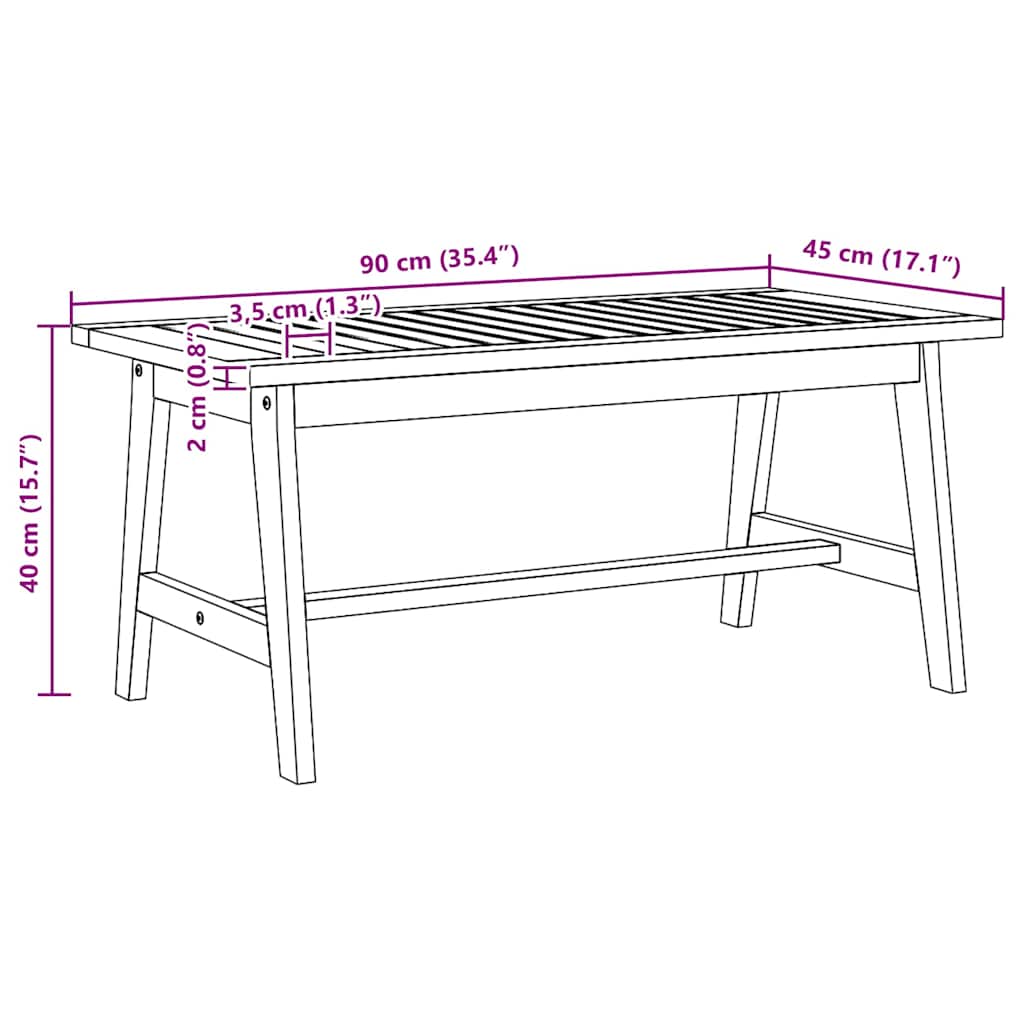 Tavolino da salotto Marrone Legno massello di acacia - homemem39