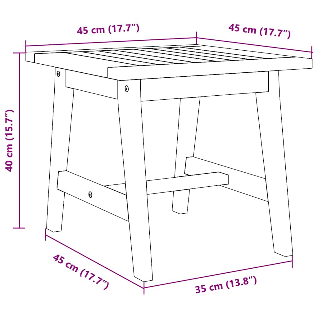 Tavolo laterale Marrone Legno massello di acacia - homemem39
