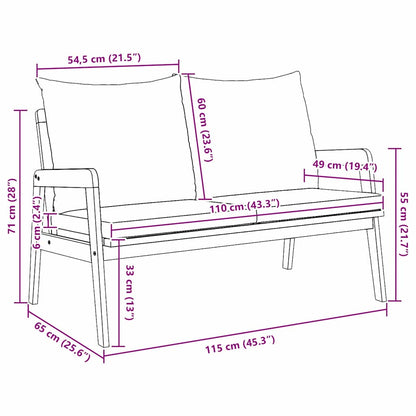 Panchina da giardino Marrone Legno massello di acacia - homemem39
