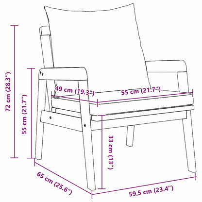 Sedia da Giardino 2 Pezzo Olio Naturale 65 x 59,5 x 72 cm | homemem39