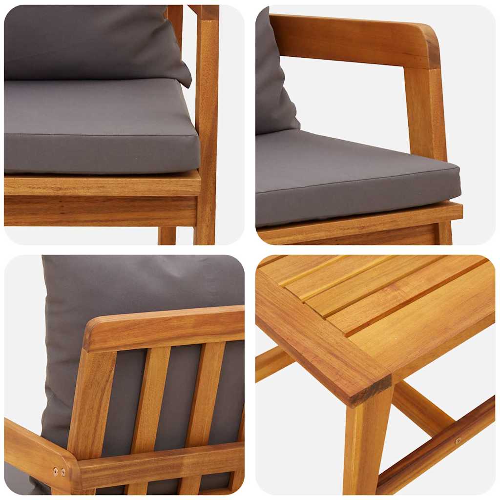 Set bistrot Marrone 45 x 45 x 38cm Legno massello di acacia