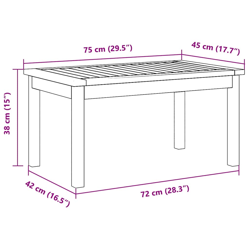 Tavolino da salotto Marrone Legno massello di acacia - homemem39