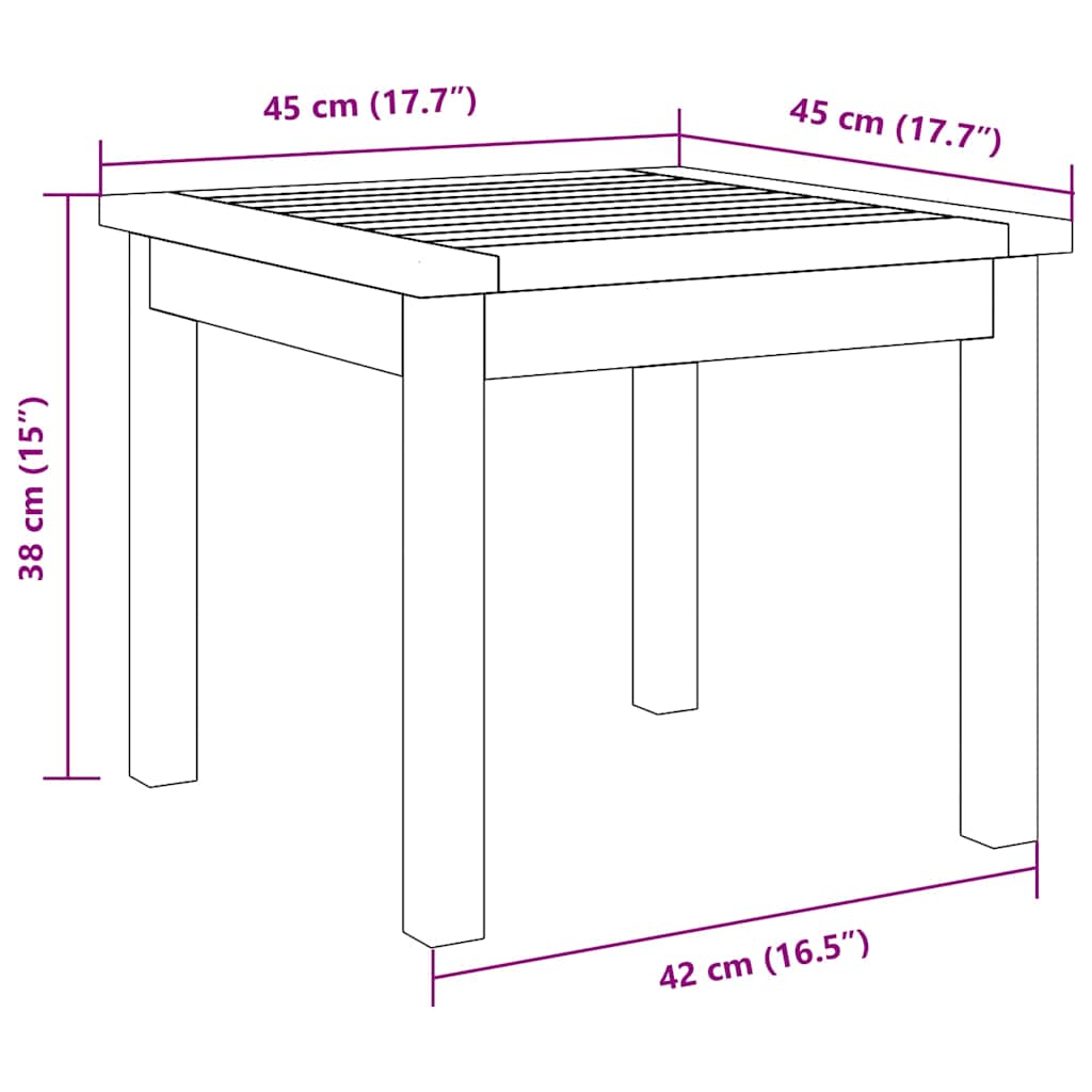 Tavolo laterale Marrone Legno massello di acacia - homemem39