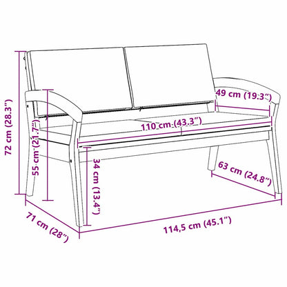 Panchina da giardino Marrone Legno massello di acacia - homemem39