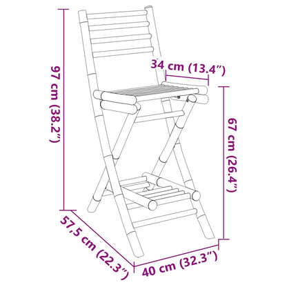 Sgabelli da Tavolo da Esterno con Poggiapiedi 2 pz in Bambù - homemem39