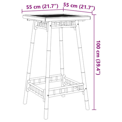 Tavolo da Bar da Esterno Quadrato 55x55x100 cm in Bambù | homemem39