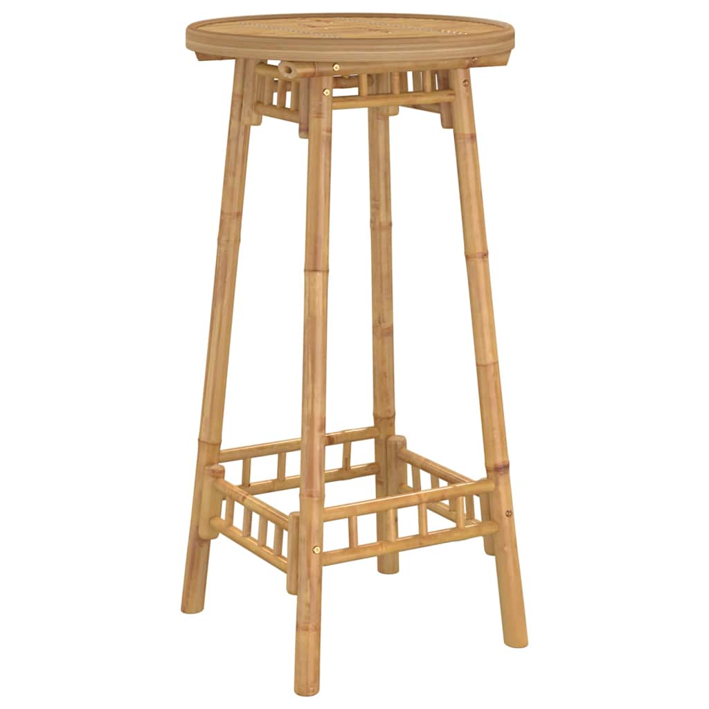 Tavolo da Bar da Esterno Rotondo Ø55x100 cm in Bambù | homemem39