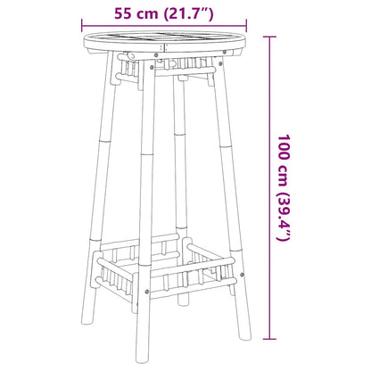 Tavolo da Bar da Esterno Rotondo Ø55x100 cm in Bambù | homemem39