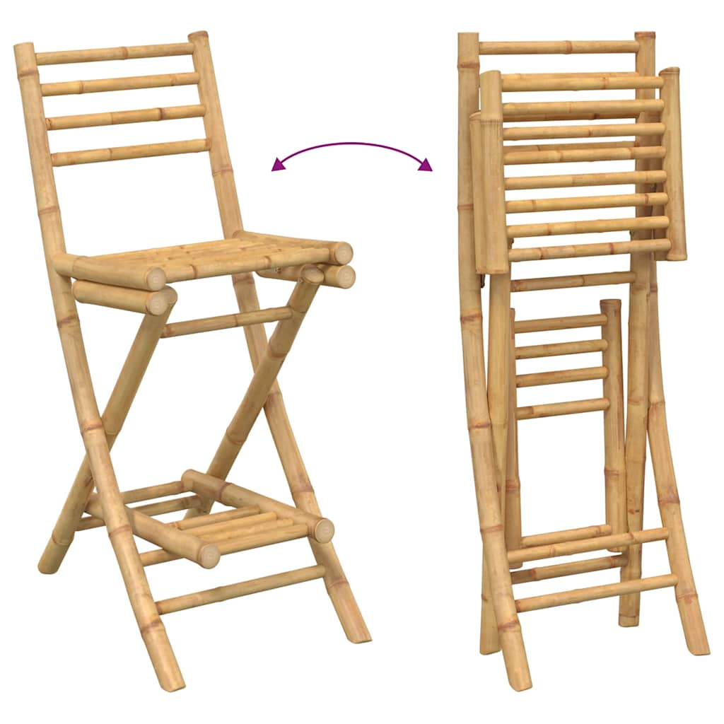 Set Bar da Esterno 3 pz Pieghevole in Bambù | homemem39