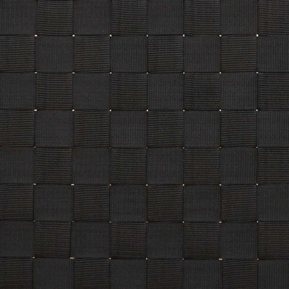 Lettino Prendisole con Fettuccia Intrecciata Nera 55x200x30 cm