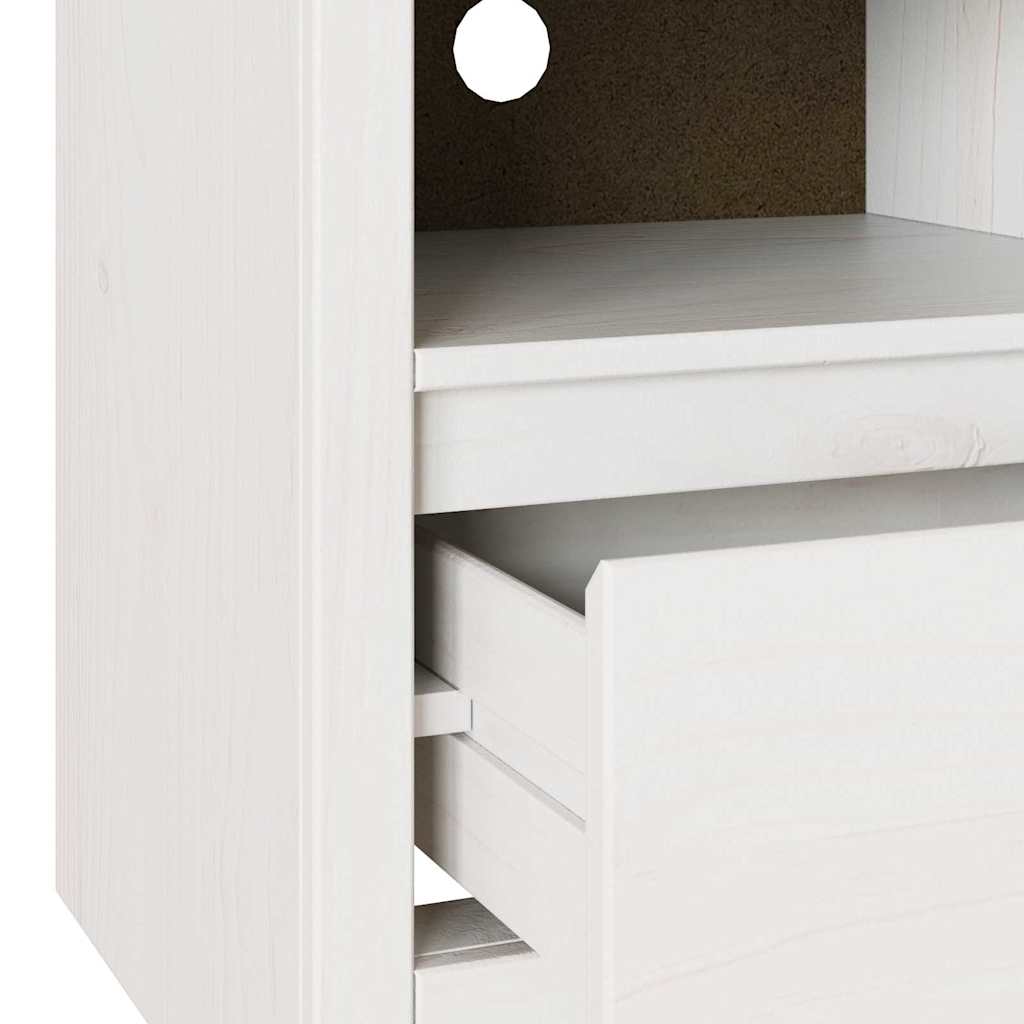 Mobile TV Drammen Bianco 99 x 43 x 55 cm Legno massello di pino