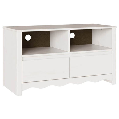 Mobile TV Drammen Bianco 99 x 43 x 55 cm Legno massello di pino