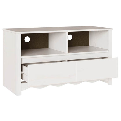 Mobile TV Drammen Bianco 99 x 43 x 55 cm Legno massello di pino