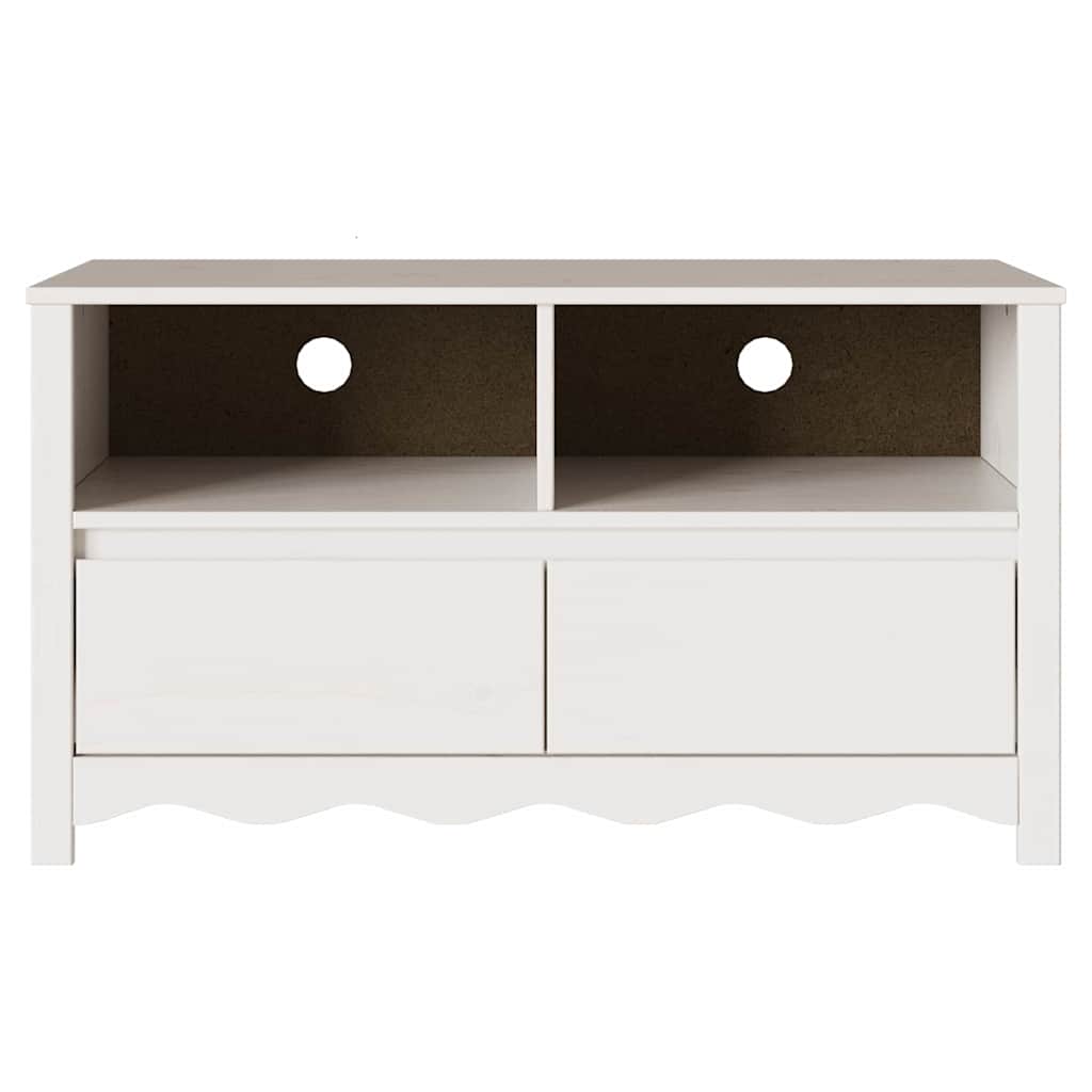 Mobile TV Drammen Bianco 99 x 43 x 55 cm Legno massello di pino