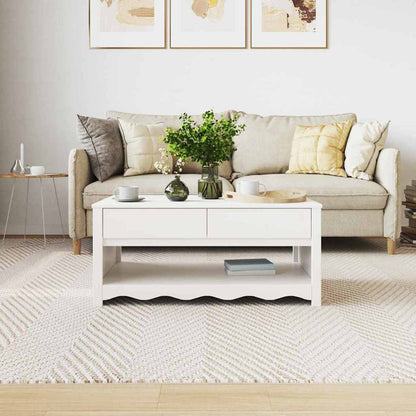 Tavolino da salotto con cassetto Drammen Bianco 99 x 55 x 45 cm | homemem39