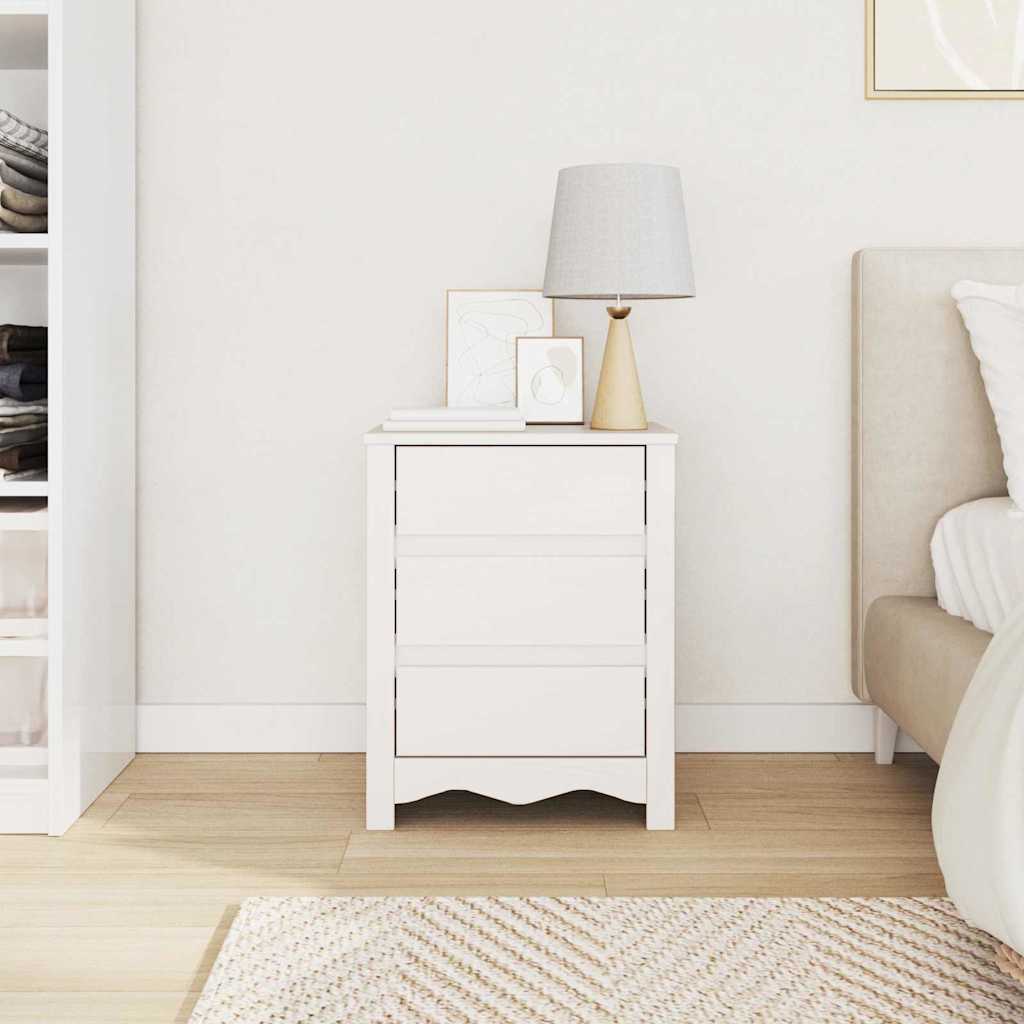 Armadio da Notte con cassetto Drammen Bianco 45 x 35 x 56 cm