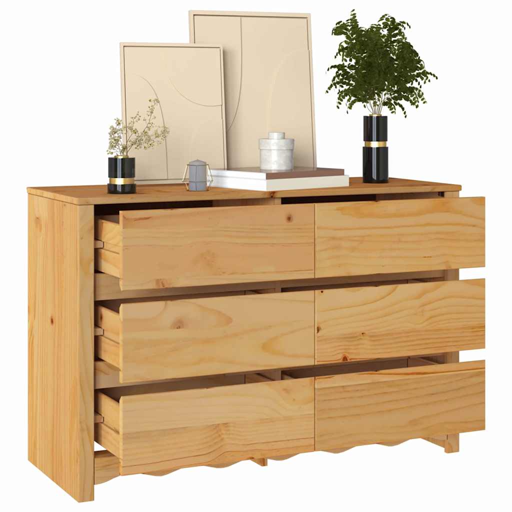Comodino con cassetto Drammen Marrone 111 x 43 x 73.5 cm