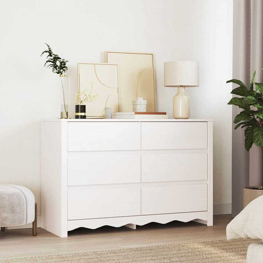 Comodino con cassetto Drammen Bianco 111 x 43 x 73.5 cm
