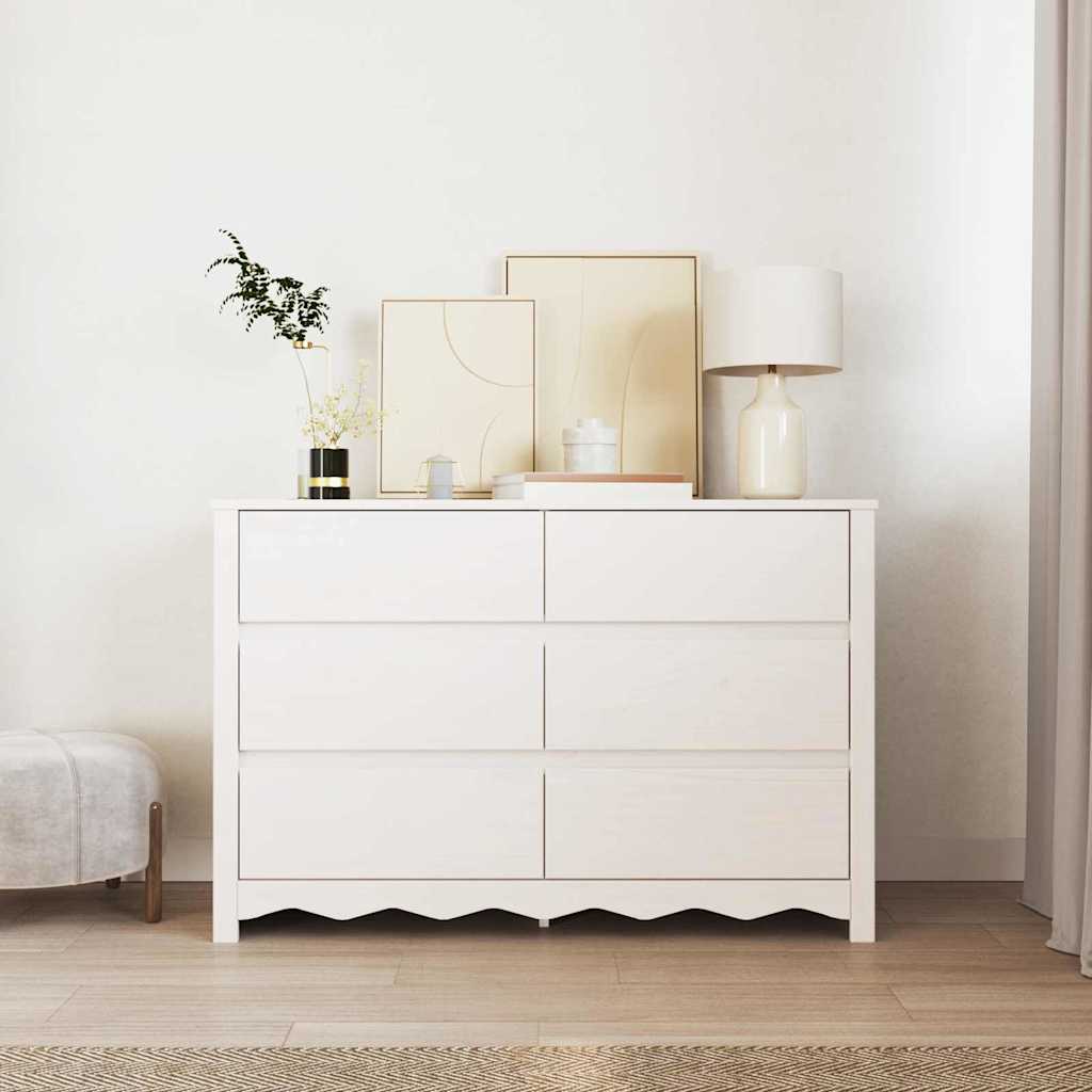 Comodino con cassetto Drammen Bianco 111 x 43 x 73.5 cm