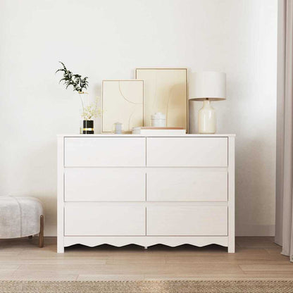 Comodino con cassetto Drammen Bianco 111 x 43 x 73.5 cm