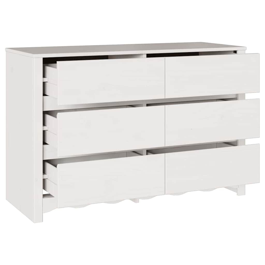 Comodino con cassetto Drammen Bianco 111 x 43 x 73.5 cm
