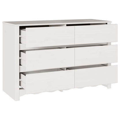 Comodino con cassetto Drammen Bianco 111 x 43 x 73.5 cm